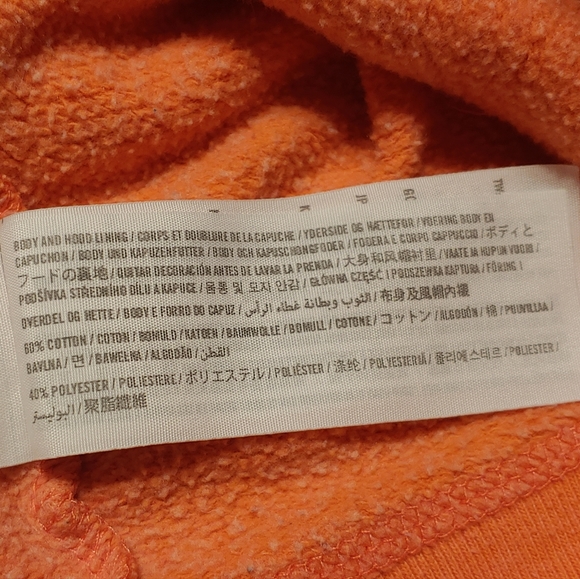 Hollister Sweatshirt Hoodie, Orange with Blue Letters, Size Large - Picture 9 of 10